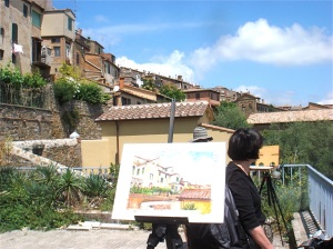 Montalcino, the painting on location