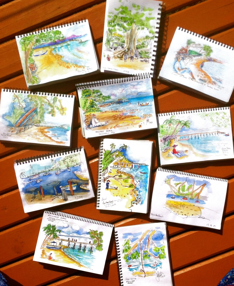 Raintree Beach sketches